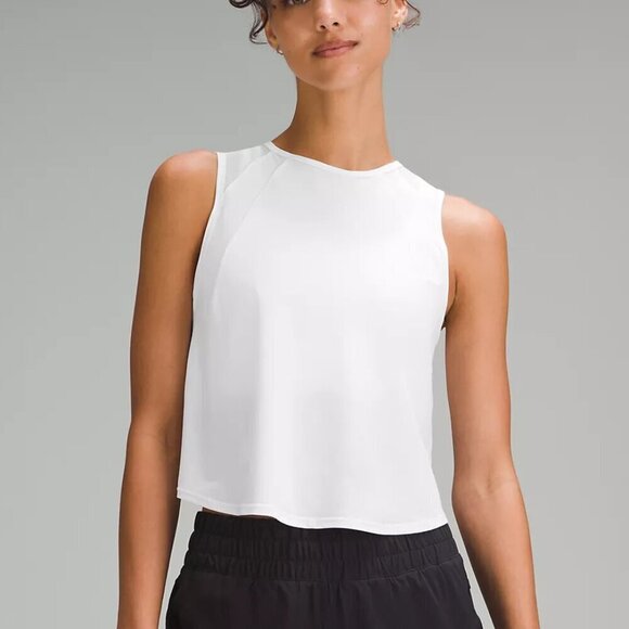 lululemon athletica Tops - [NWT] Lululemon White Sculpt Cropped Lightweight Running Tank Top - Sz 4